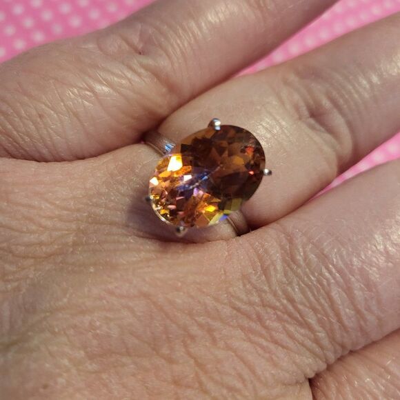 Vintage Imperial Topaz Sterling/10K Ring